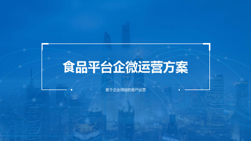 食品电商平台零食快消品企业微信运营方案【快消】【食品】【互联网】【微信】