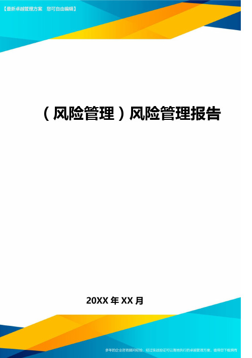 (风险管理)风险管理报告