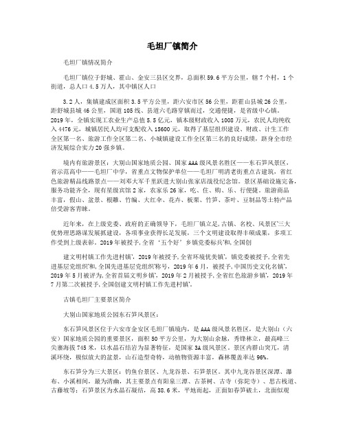 毛坦厂镇简介