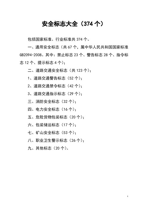 安全标志大全(374个)