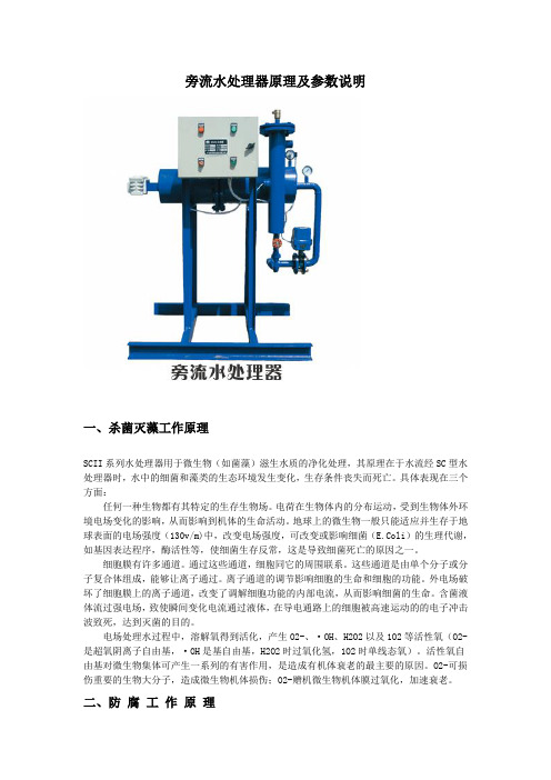 旁流水处理器原理及参数说明