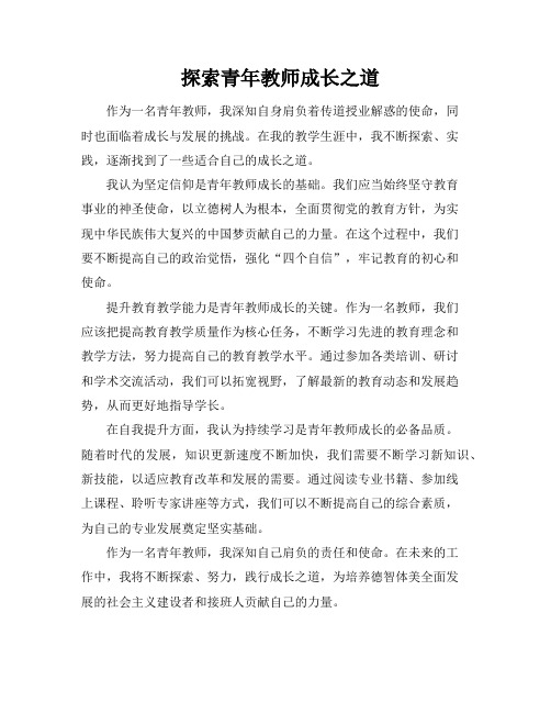 探索青年教师成长之道