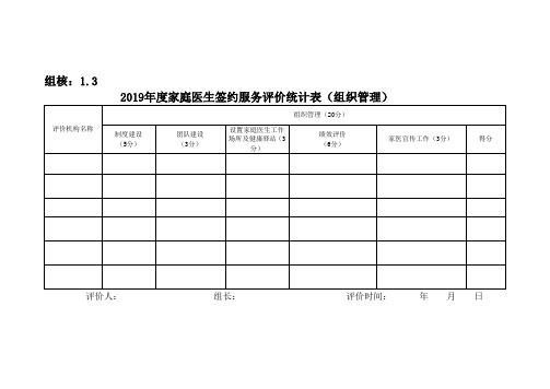 家庭医生签约统计表