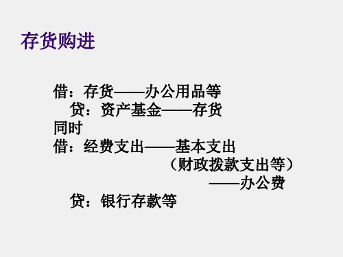 行政事业单位会计实务第三版课件附加1双分录业务