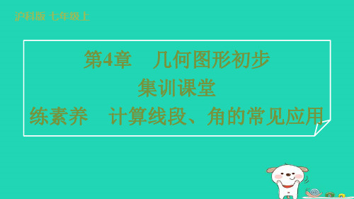 2024七年级数学上册第4章几何图形初步练素养计算线段角的常见应用课件新版沪科版