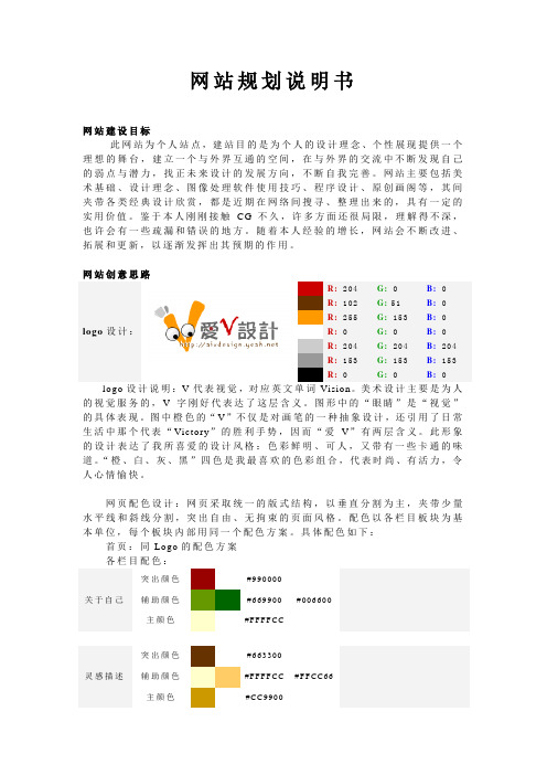 网站规划说明书