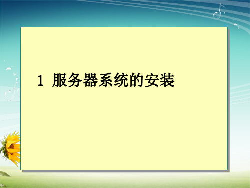 项目1 服务器系统的安装PPT课件