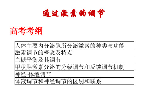 人教版生物必修三第2章 激素调节