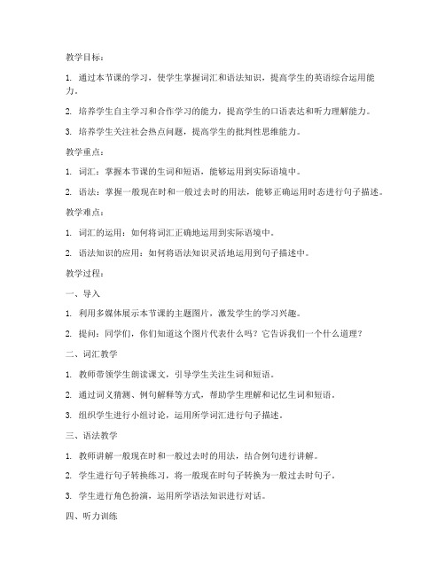 高校大学英语教学竞赛教案