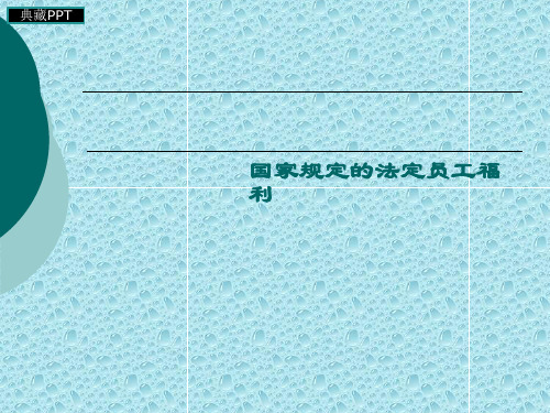 国家规定的法定员工福利制度PPT课件