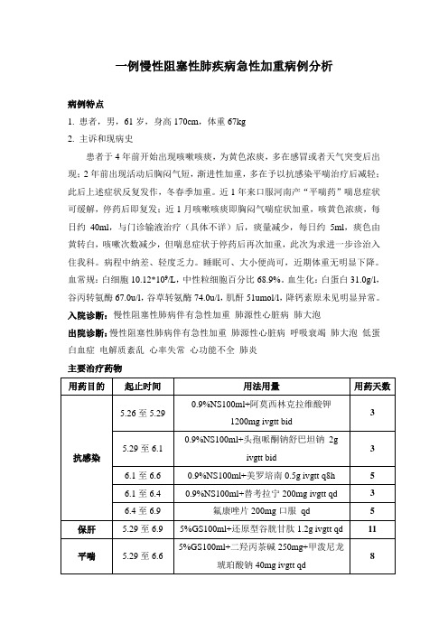 一例慢性阻塞性肺疾病急性加重病例分析 - 副本