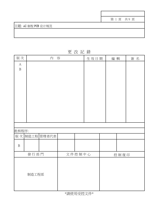 AI制程PCB设计规范