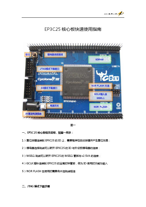 EP3C25核心板快速使用指南