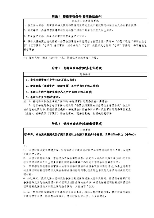 附录l资格审查条件(资质最低条件)