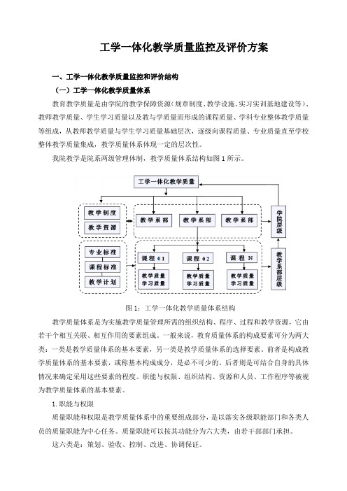 工学一体化教学质量监控及评价方案