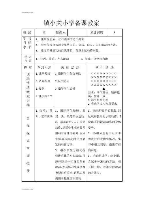 (整理)小学四年级体育教案全册