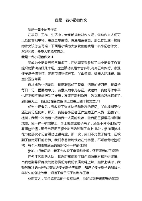 我是一名小记者作文