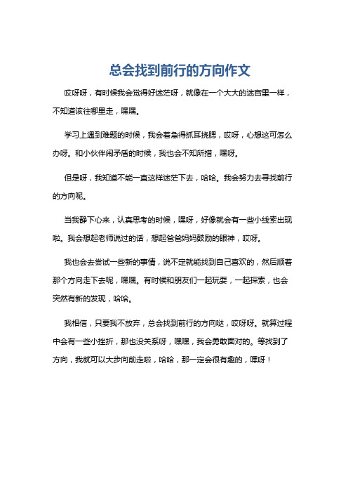 总会找到前行的方向作文