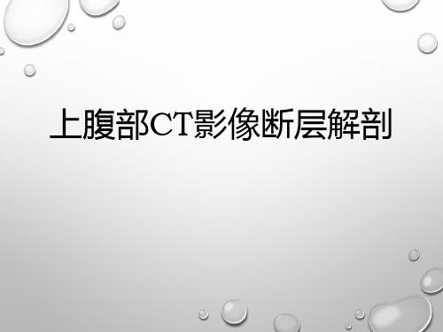 上腹部CT影像断层解剖PPT课件