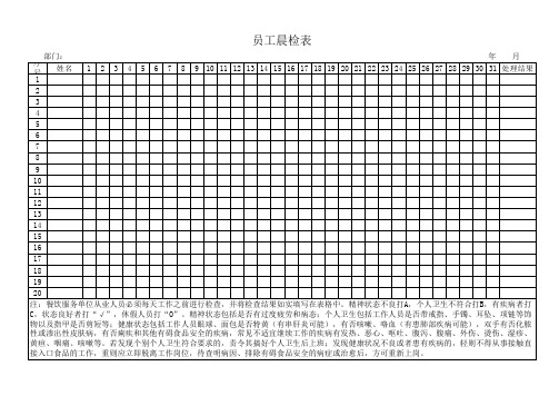 晨检记录表