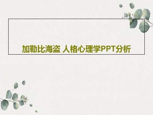 加勒比海盗 人格心理学PPT分析共19页文档