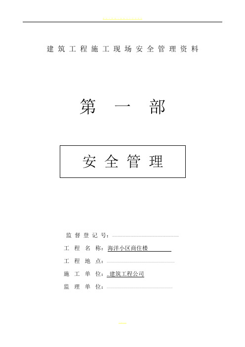 建筑工程施工现场安全管理资料全套样本参考