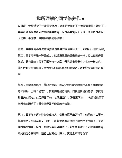 我所理解的国学修养作文