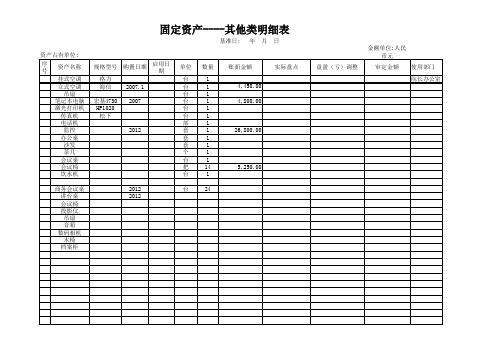 固定资产明细表