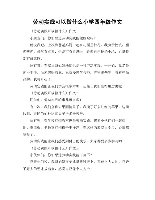 劳动实践可以做什么小学四年级作文