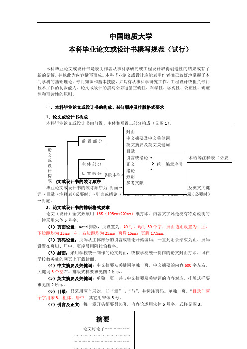 中国地质大学武汉本科毕业论文格式