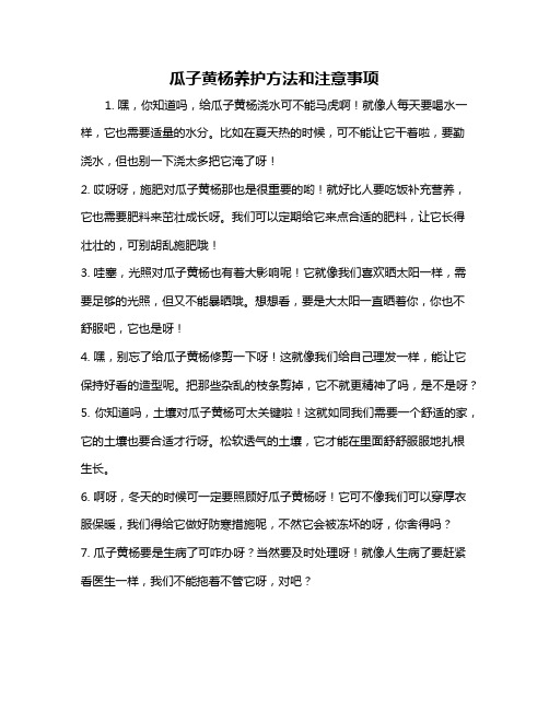 瓜子黄杨养护方法和注意事项