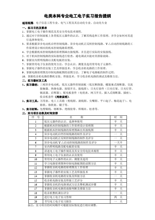 电类本科专业《电工电子实习》报告提纲(新)-(1)