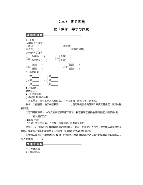 苏教版语文必修二第2专题《图片两组》(第1课时)word学案