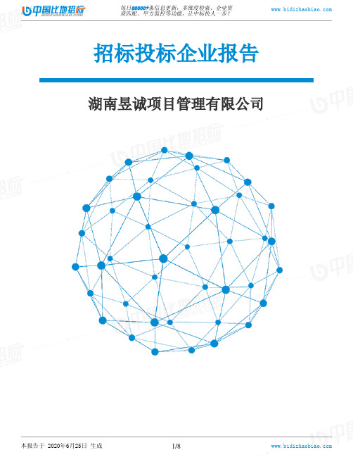 湖南昱诚项目管理有限公司-招投标数据分析报告