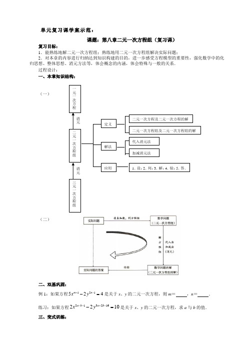 单元复习课学案示范