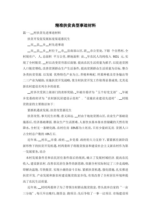精准扶贫典型事迹材料