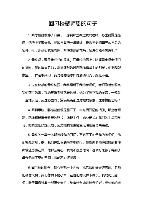 回母校感师恩的句子