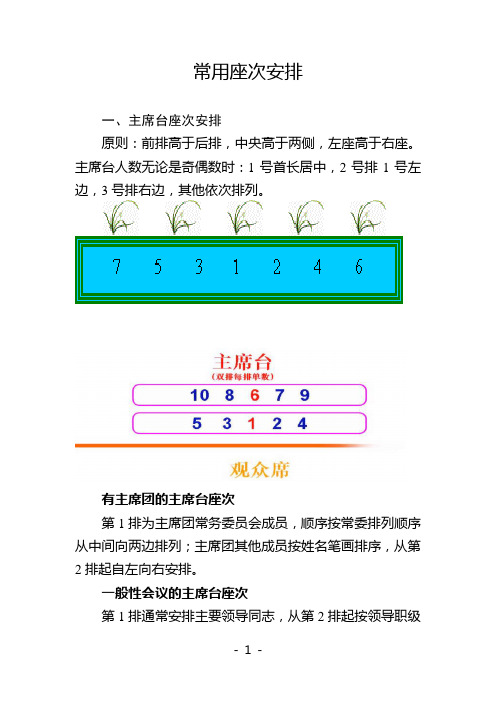 常用座次安排