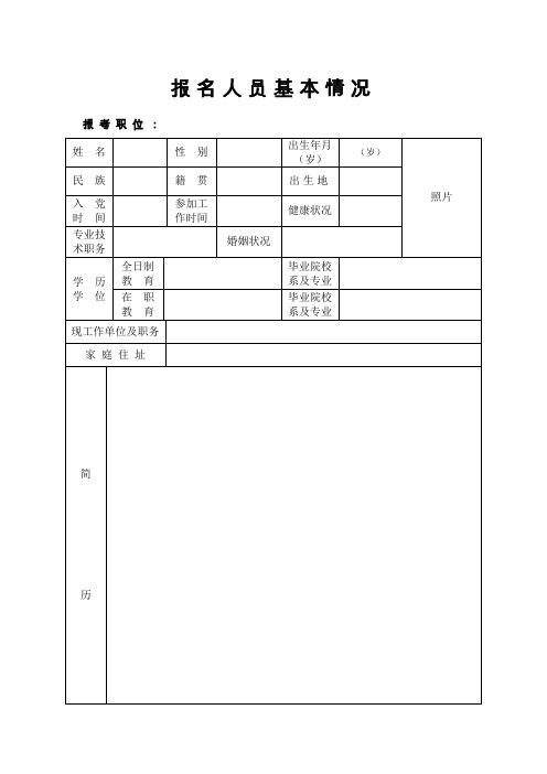 报名人员基本情况