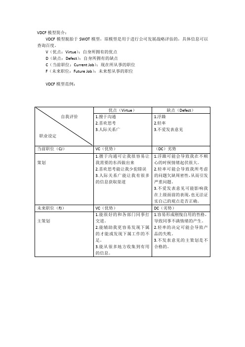 VDCF模型(概念设计)