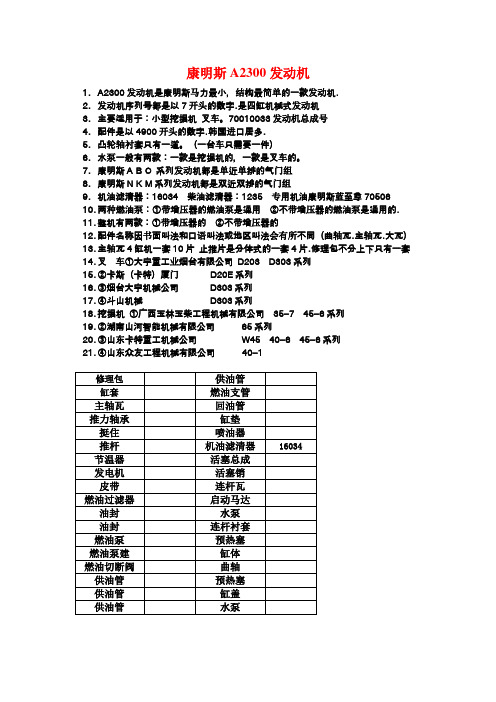 康明斯基础知识