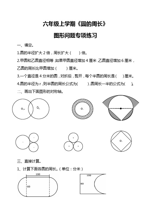六年级数学上学期《圆的周长图形》专项练习 (好)