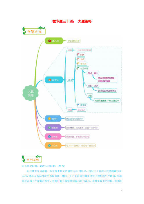 2019高考地理第一轮复习专题9微专题三十四大题策略思维导图学案20180820488