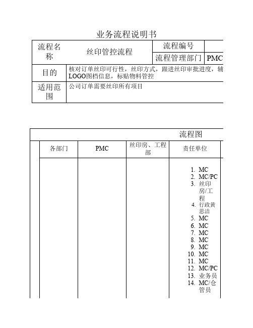 丝印管控流程说明书