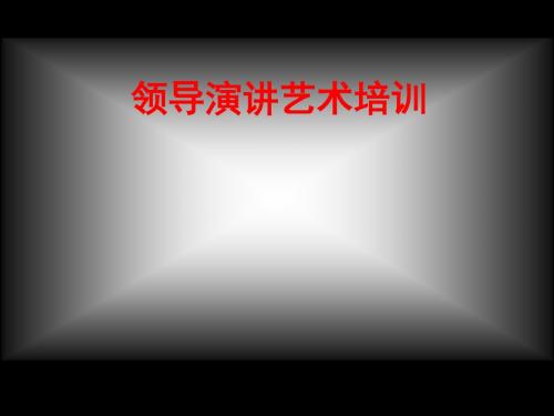 领导演讲艺术培训(ppt32张)