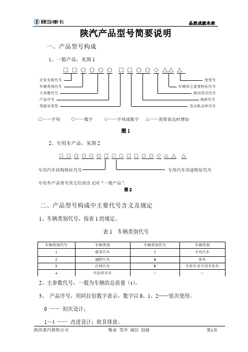 陕汽产品型说明