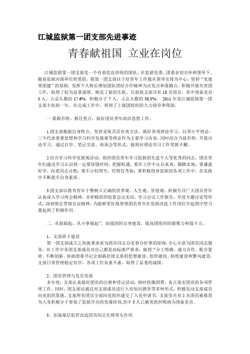 江城监狱第一团支部先进事迹