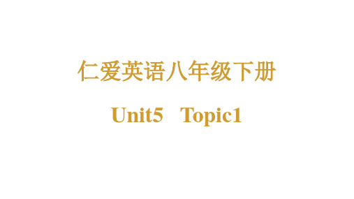 Unit 5 Topic1话题测试课件2023-2024学年仁爱版英语八年级下册