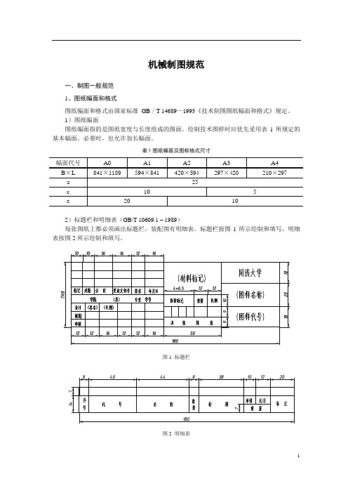 机械制图规范