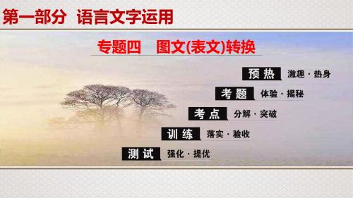 高考一轮复习语文课件：专题4 图文(表文)转换(共129张PPT)